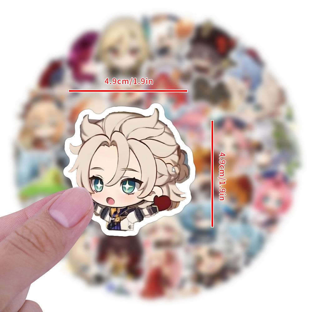 60 New Q-version Genshin Impact Graffiti Stickers, Laptop Water Cup Mobile Phone Case Decoration DIY Stickers