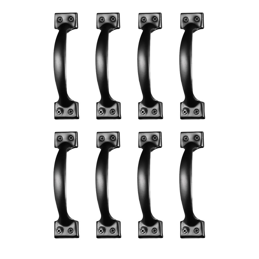 6pcs/8pcs/10pcs/12pcs Iron Door Handles Metal Door Pull Knobs Cabinet Drawer Pulls Barn Cupboard Knob Dresser Sliding Grips