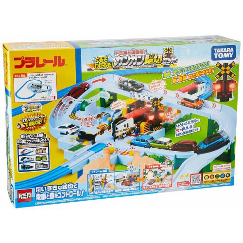 TAKARA TOMY Pojďme si hrát s Plarail Tomica! Přijde a odejde! Sada železničního přejezdu Cancan Š470 x V310 x H110mm