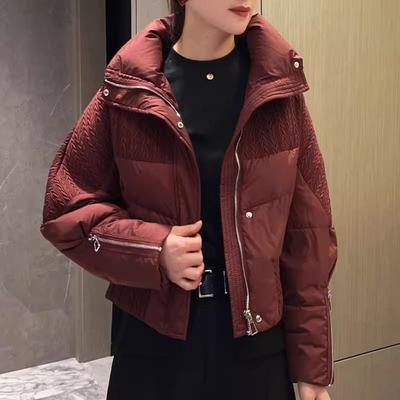 Short Women's Cotton Coat Winter New Stand-up Collar Thickened Fashionable Slimming Cotton Coat for Small People