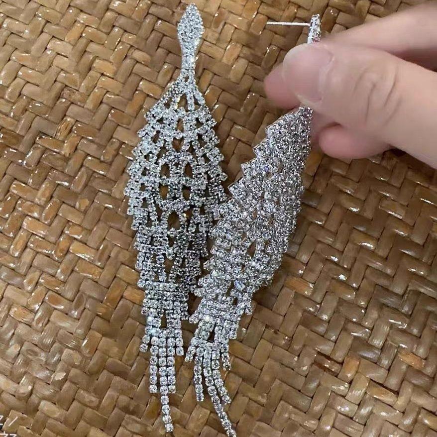 Chic Tassel Earrings for Women: French-Inspired, Exaggerated European & American Style, Clip-On Design