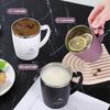 Termisk kaffemugg med lock och handtag Rostfri resemugg Vakuumvärmeisolering Vattenflaskor