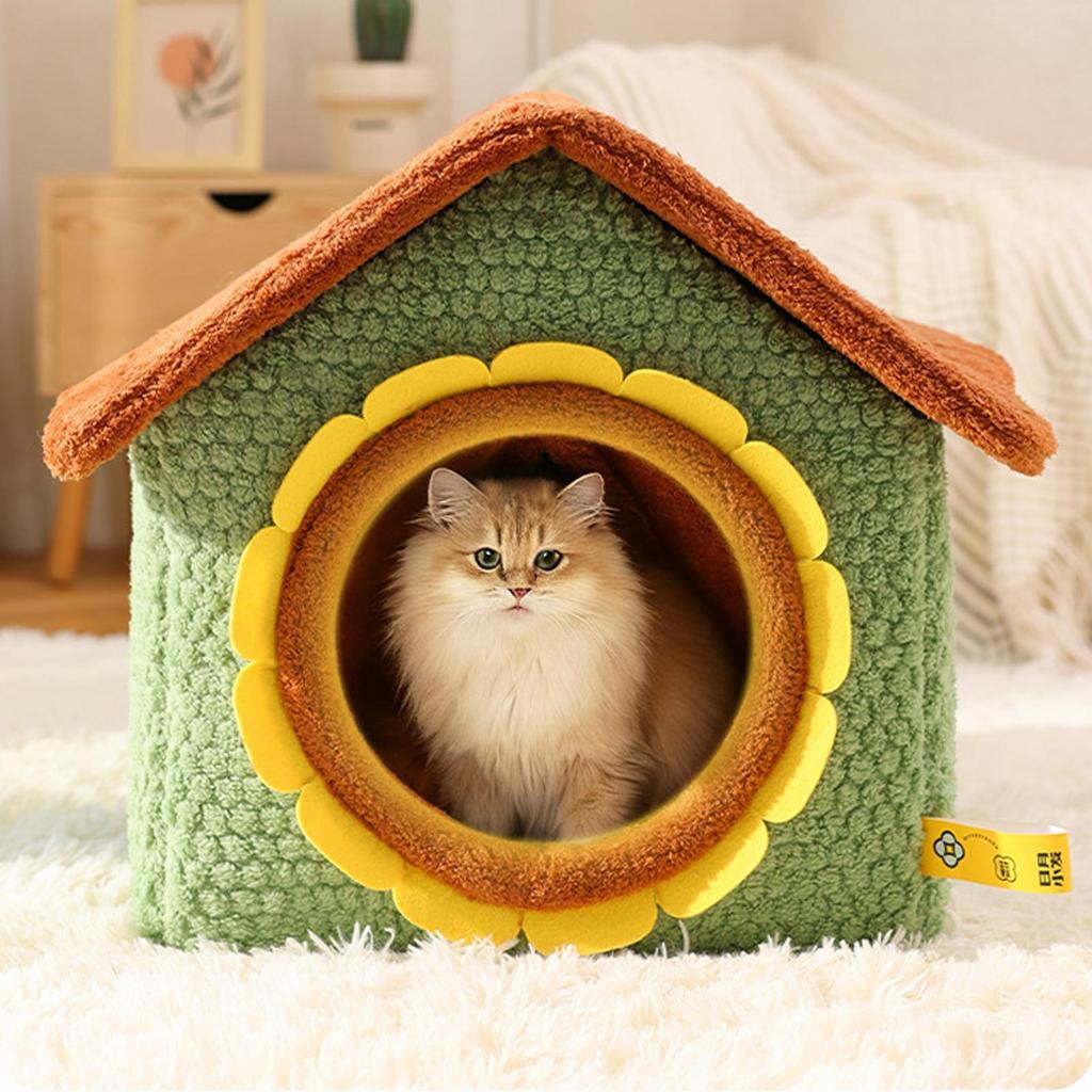 Pet House Washable Warm Shelter Removable Washable Kitten Bed Cave For Kittens Small Pets Play Corner Winter Christmas Cold