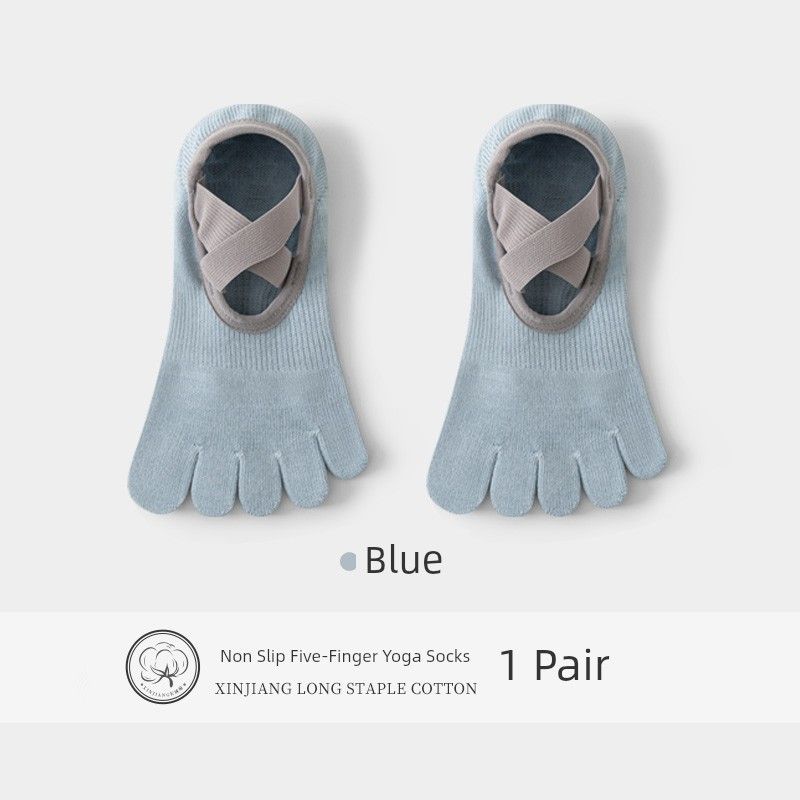 

Toe Socks Yoga Socks Women s Summer Thin Professional Non Slip Adult Indoor Special Sports Dance Pilates Socks Blue
