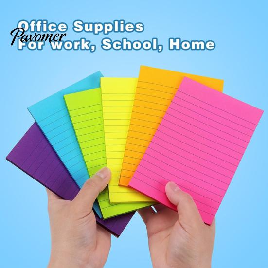 Notesy Samoprzylepne Przypominające 6 Sztuk Linijkowane Notesy, 6x4 cala Samoprzylepne Notesy w Linie, 45 Kartek/Notes Kolorowe Wielokolorowe Przylepne Notesiki Samoprzylepne do Listy To Do