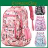 Backpack Layered Striped Zipper Large Capacity Storage Widened Shoulder Strap