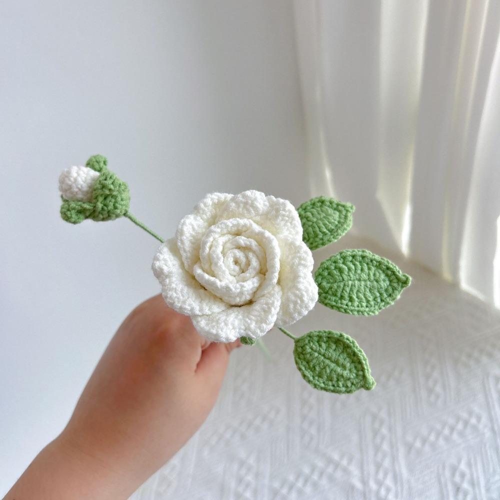 Rose Bud Crochet Bouquet Handmade Knitted Flower Premium Handwoven Rose  Handcrafted