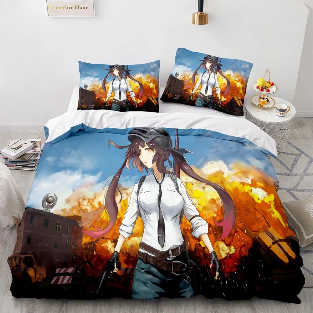 Comforter Pubg Bedding Set Single Twin Full Queen King Size Game Pubg Bed Set Aldult Kid Bedroom S 3D Print Men Women 034