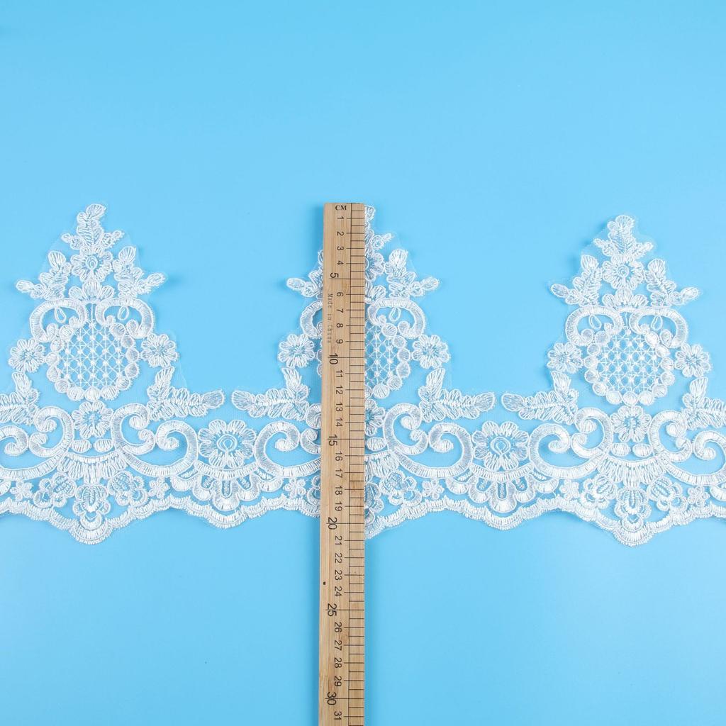 21Cm Auto Knochenspitze Zubehör Handgefertigt DIY Braut Kopfschmuck Zubehör Hochzeit Schleier Vorhang Stickerei Spitze