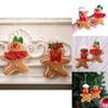Adorable Brown Fabric Gingerbread Man Doll Festive Christmas Tree Ornament Decoration