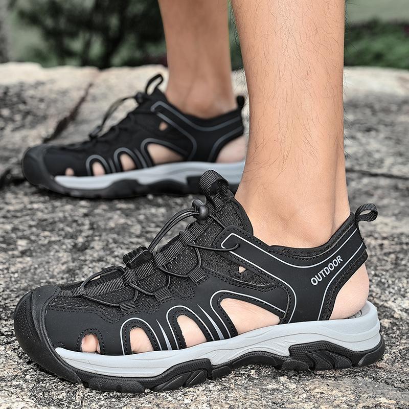 Soft Soled Closed Toe Trail Walking Casual Sandals Men's Sport Sandals Comfortable Breathable Outdoor Lightweight Beach Sandals