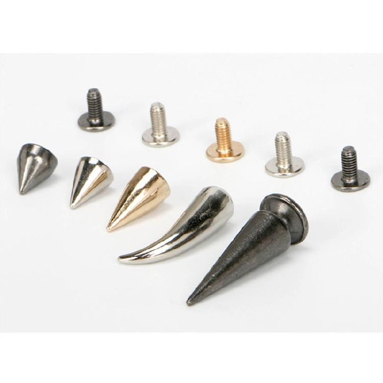 Clous à pointes Rivets Métal Argenté Rivets Décoratifs Punk, 10 Pièces Rivets Pointus à Visser Boucles Bouton Gothique pour Artisanat DIY