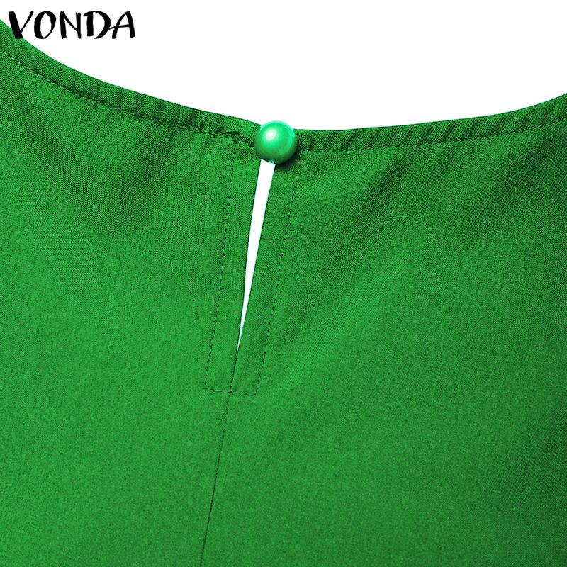 VONDA Lockeres, langes Kleid mit V-Ausschnitt und 1/2 Ärmeln für Damen in großen Größen