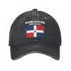 Unisex Dominican Republic Flag National Print Hats Fashion Distressed Washed Baseball Cap Adjustable