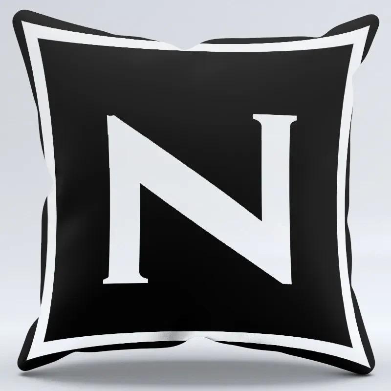 Simple Black And White Letter Printed Pillowcase Decorative Pillow Cushion Cover Suitable For Home Sofa Car Office Cushion