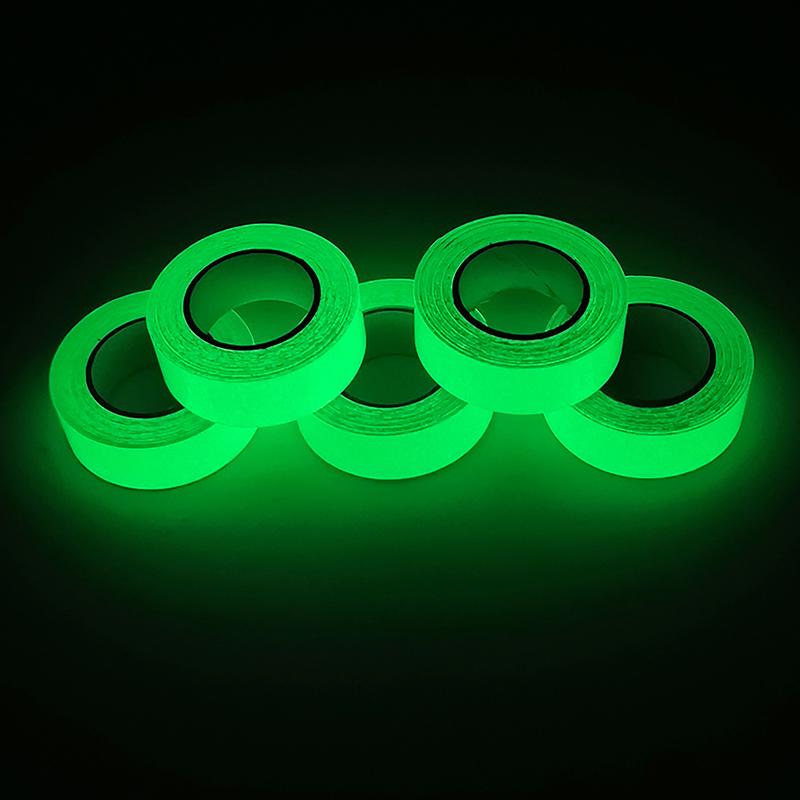 1 Roll Fluorescent Self-Adhesive Glow-In-The-Dark Tape Light Strip Fire Channel Stage Decoration Safety Exit Warning Stickers