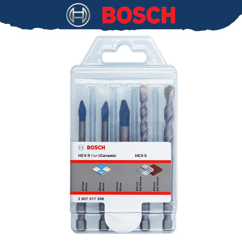 

BOSCH 2607017598 Профессиональный набор сверл HEX-9 HardCeramic + HEX-5, 5 шт. Диаметр сверл по бетону 6/8 мм 90/100 мм