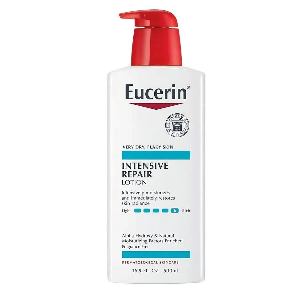 Eucerin Лосьон для тела 500 мл, 1 упаковка, без отдушек, Eucerin Интенсивно восстанавливающий лосьон для тела для очень сухой, шелушащейся кожи, 16,9 жидк. унц.