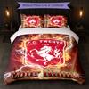 Set Biancheria da Letto Personalizzato FC Twente con Nome Testo 1 Copripiumino+2 Federe Logo Calcio Regalo Personalizzato per Occasioni Speciali Decorazione Camera da Letto