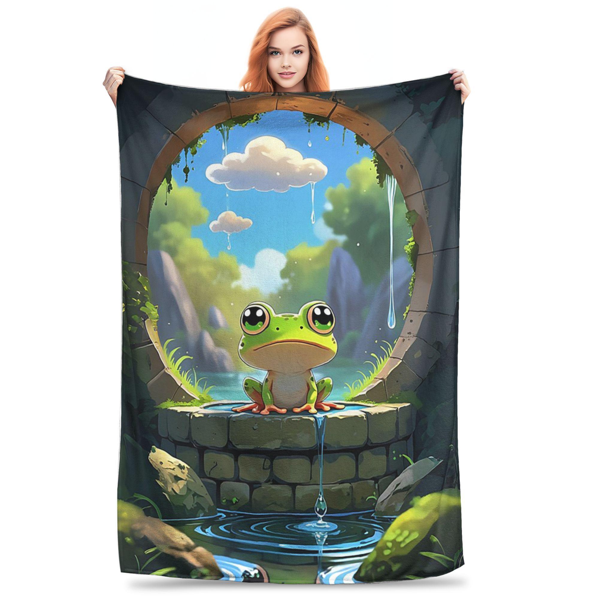 Monika Chen Unisex Frog In A Well Blankets Breathable Flannel Sofa Throw Blanket For Home Bedroom Outdoor Throws Bedspread Quilt