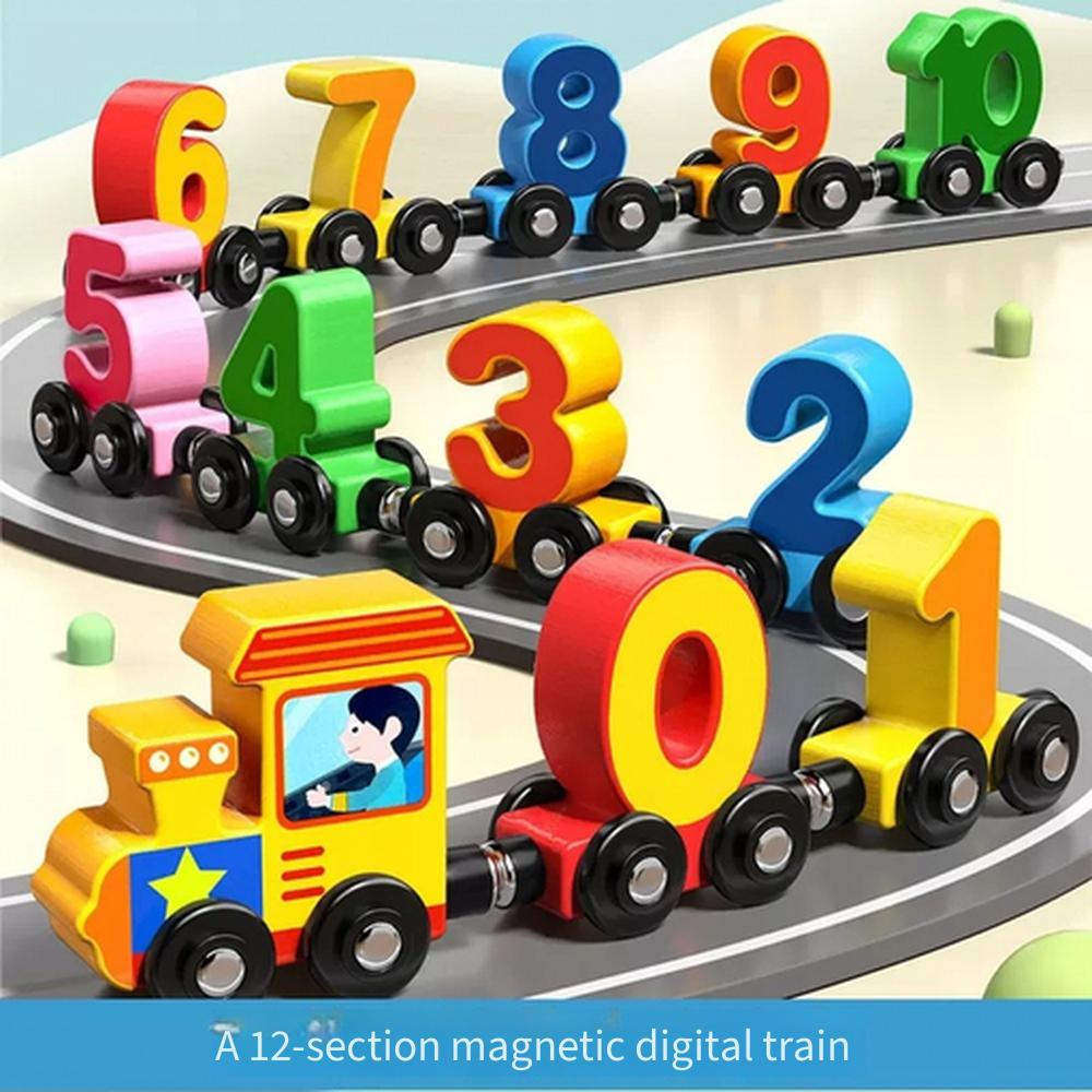 Magnetische Zahlenzug Spielzeug für Kinder, Pädagogische Magnetische Bausteine, Steckspielzeug für Kleinkinder Jungen Mädchen Alter 1-6