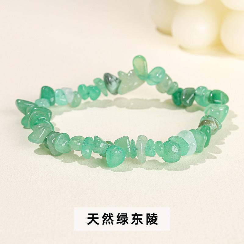 Natural Crystal Agate, Colorful Crushed Stone, Elastic Bracelet, Irregular, European and American Jewelry