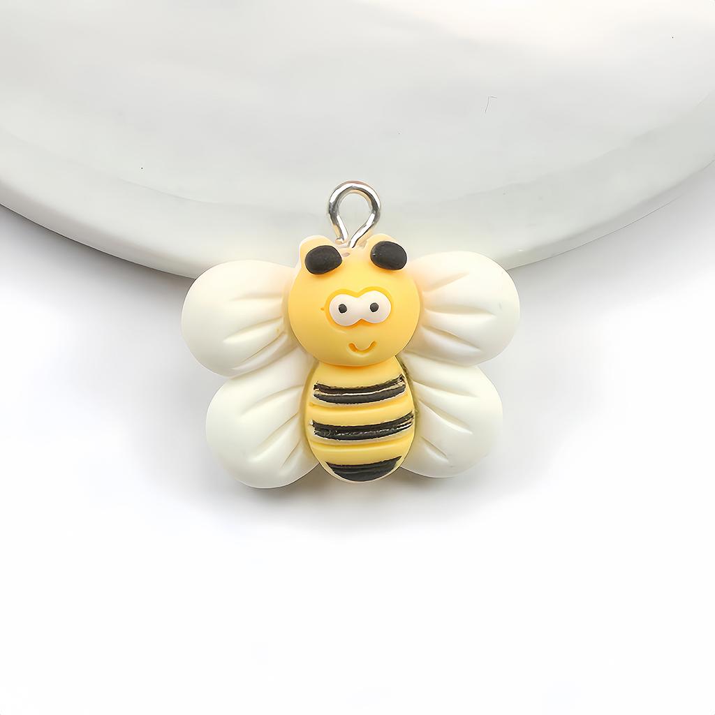 5Pcs Bear Bee Flower Donut Ice Cream Resin Earring Charms for DIY Keychain Bracelets Pendant Necklace Jewelry Making Findings