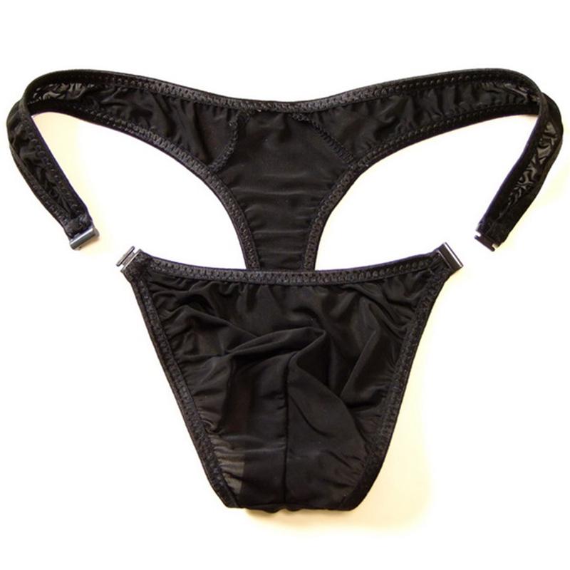 2019 Hot M/L/XL Translucent Mens Nylon Thongs Men Sexy Button Bikini Briefs Gay G-string/Jocks/Tanga/T-back Gay Underwear