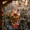 Weather Resistant Garden Bells Christmas Santa Wind Chime, Festive Hanging Ornament, Claus Snowman Elk Holiday Yard Ornaments for Home Chime