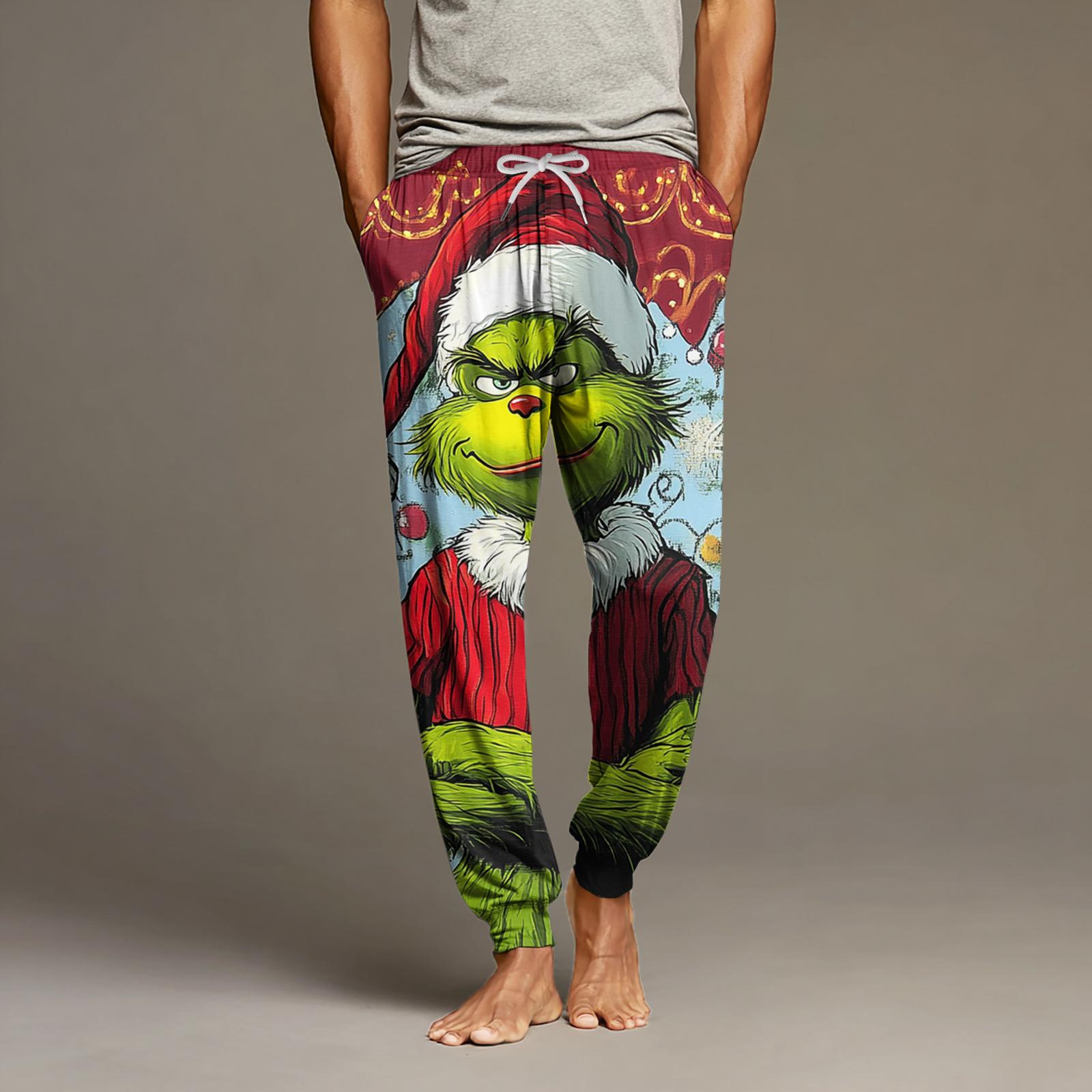 

Мужские повседневные брюки с карманами на кулиске и манжетами, домашние брюки для сна XL красный