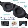 3D maska ​​na spaní Block Out Light Maska na oči pro pohodlné spaní Oční stíny na cesty Nap Náplasti na oči se zavázanýma očima Sleeping Aid
