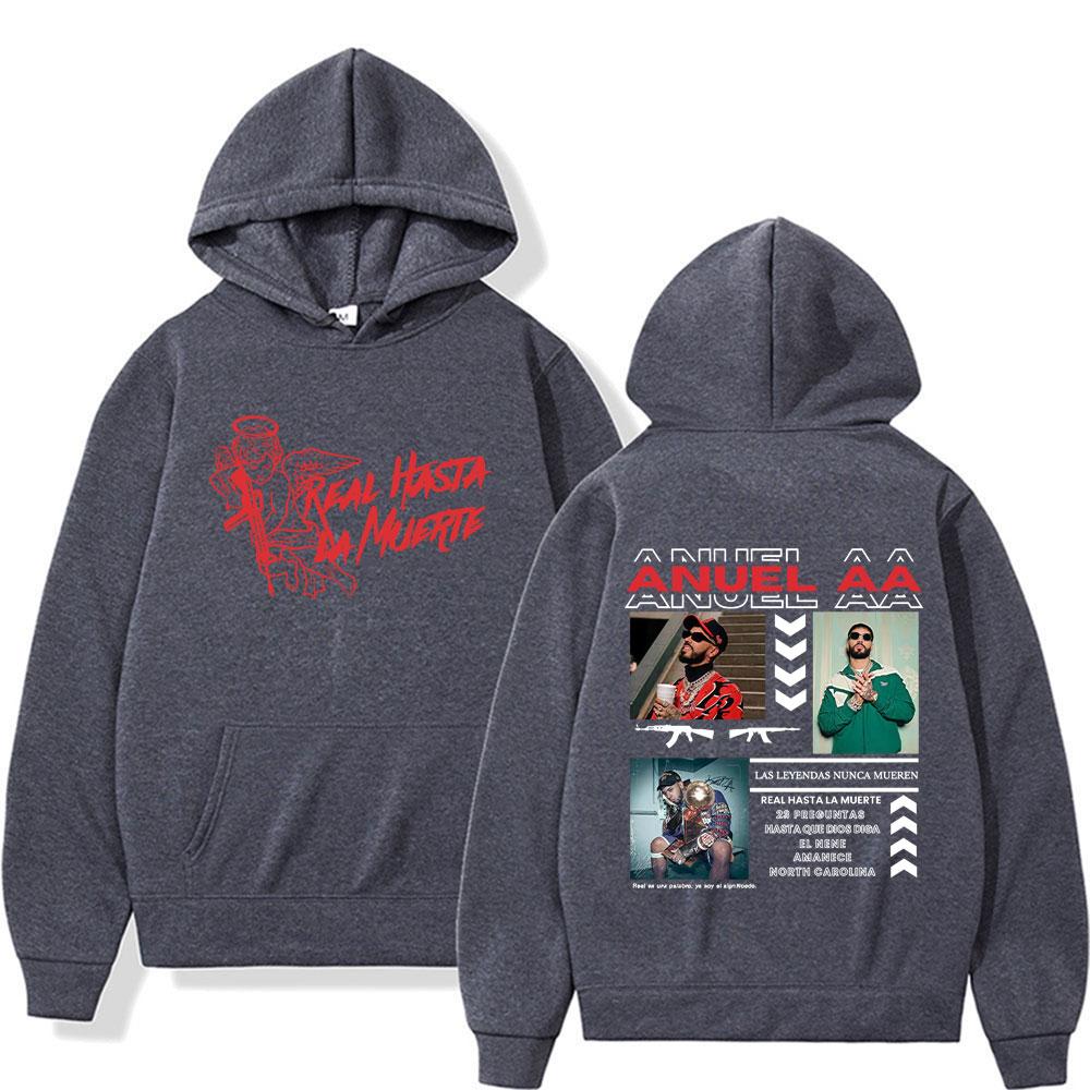 Rapper Anuel AA Real Hasta La Muerte Neuer Stil Sweatshirt Herrenbekleidung Mode Straße Hip Hop Vintage Hoodie Übergroße Hoodies