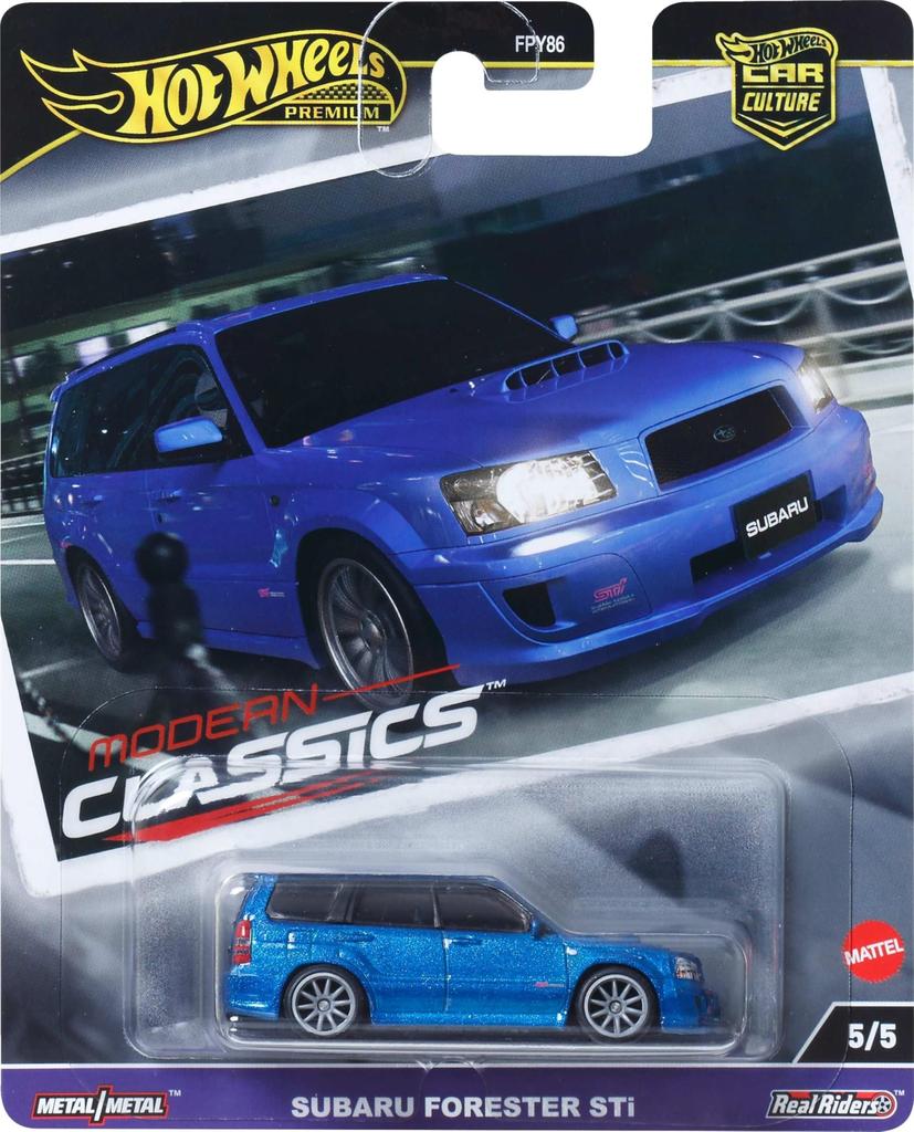 Hot Wheels Car Culture Modern Classics Subaru Forester STi Vehicle Toy Mini Car for Ages 3 and HRV74 Up, Blue,