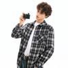 Fingercroxx Men's Flannel Plaid Shirt Jacket