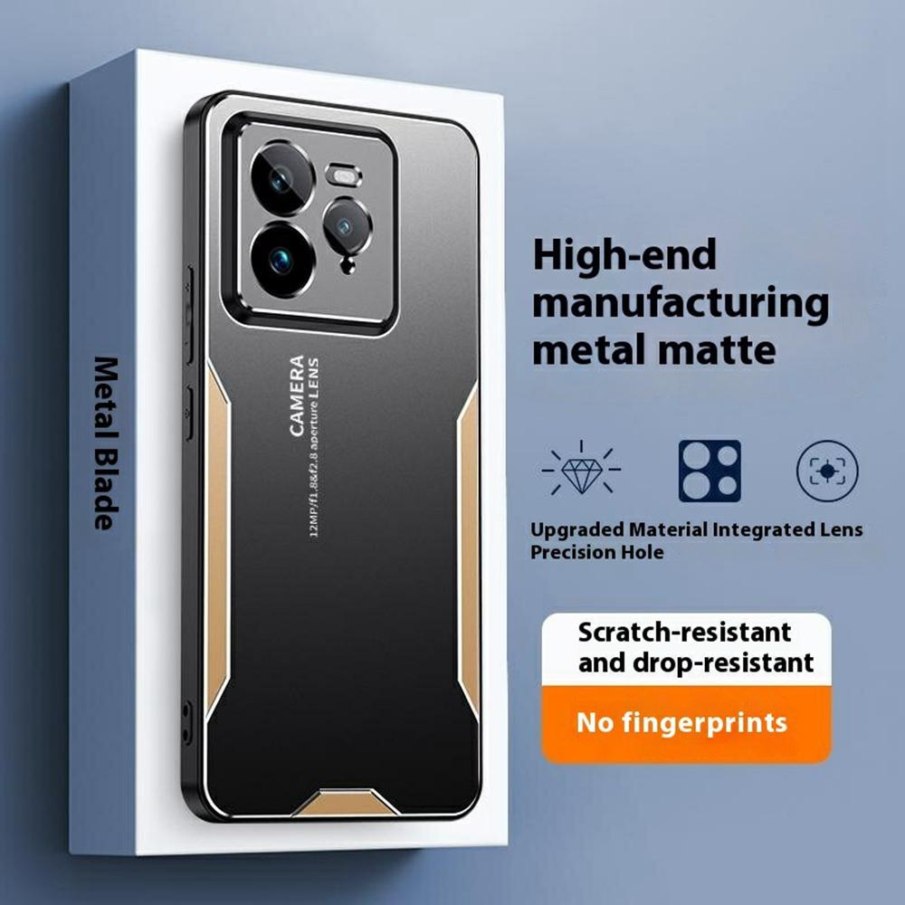 

For Realme GT 7 Pro 5G Phone Case Aluminium Alloy TPU PC Back Cover Gold