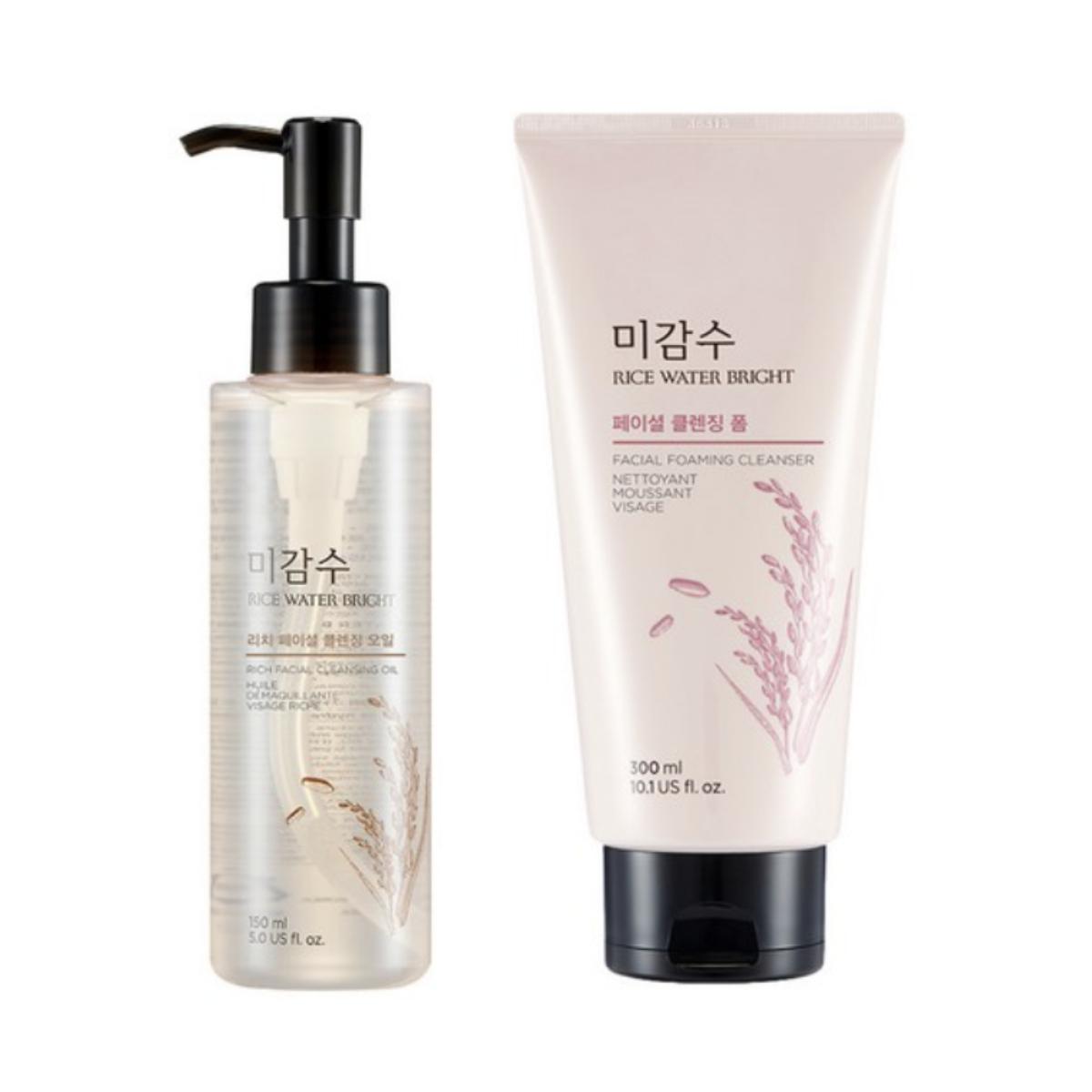 

[THEFACESHOP] Rice Water Bright Set: Rich Cleansing Oil 150ml + Foam 300ml Cleansing Oil 150ml +Foaming Cleanser 300ml