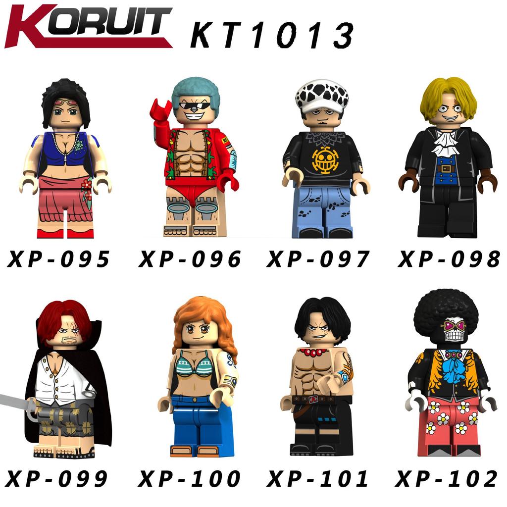 Figures KT1013 One Piece Luffy Zoro Building Blocks Toy, Anime Character Collectible Model Gift for Kids