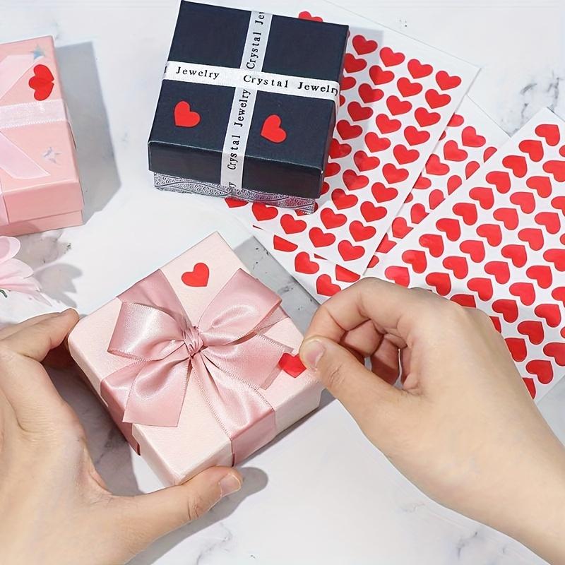 Romantic Heart Stickers for Valentine's Day & Weddings - 10 Sheets of Red & Pink Love Decals, Perfect for Jewelry Gift Boxes