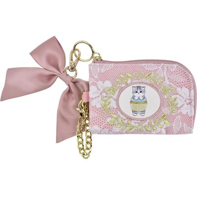 Pass Commuter Accessory Coin Lace Cute Character 0025 Pink [Moffsand] Case, Holder, Case, Case, Pouch, Women's, Commuting, School, Travel, Adults,