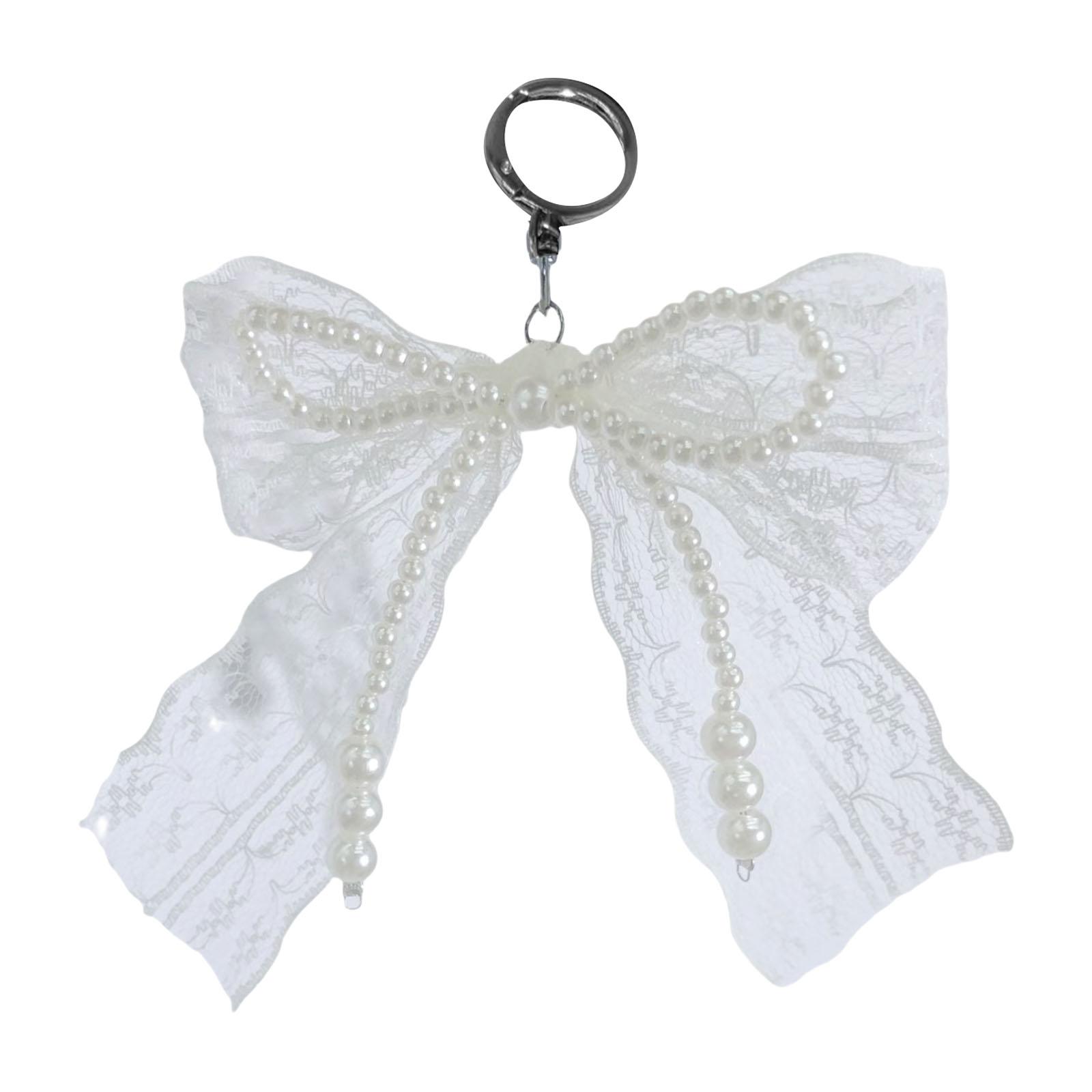 

Элегантные Жемчужины Бантик Кружево Шарм Подвеска Украшение для Сумки Банты Брелок Аксессуар Моды для Женщин T1