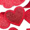 20pcs Red Glitter Heart Patches-Iron-On Embroidery for Clothing, Hats, Bags, Shoes-Shiny Decorative Accessories,Cute Hat Decorat