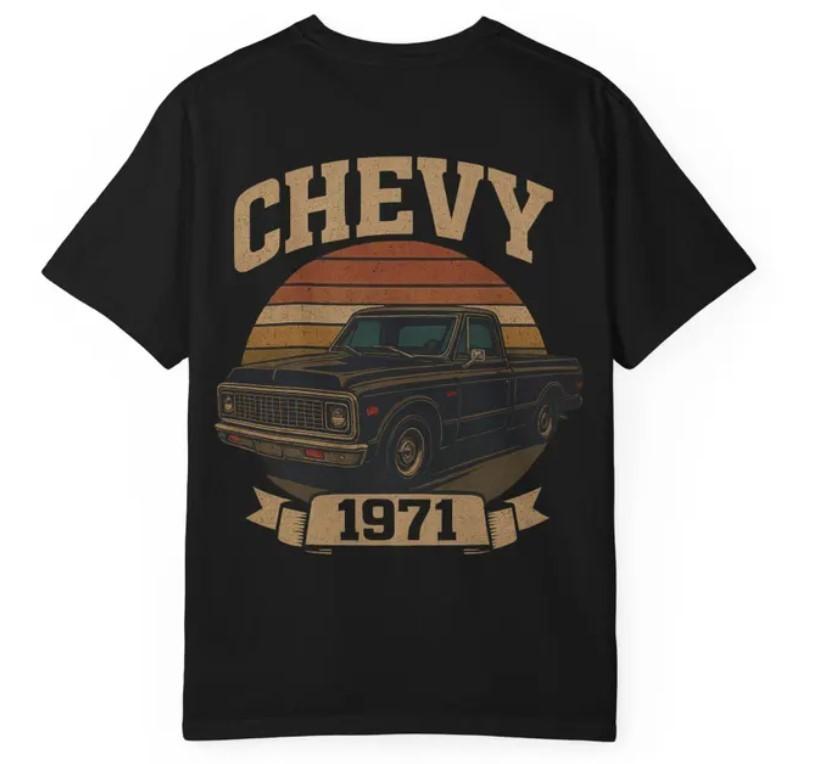 Vintage 1971 Chevy C-10 Truck T-Shirt: Classic Car Tee Unisex T-Shirt S