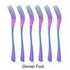 Luxury 6Pcs Dinner Fork Tableware Dinnerware 18/10 Stainless Steel Silverware Gold Kitchen Party Home Flatware Cutlery Set