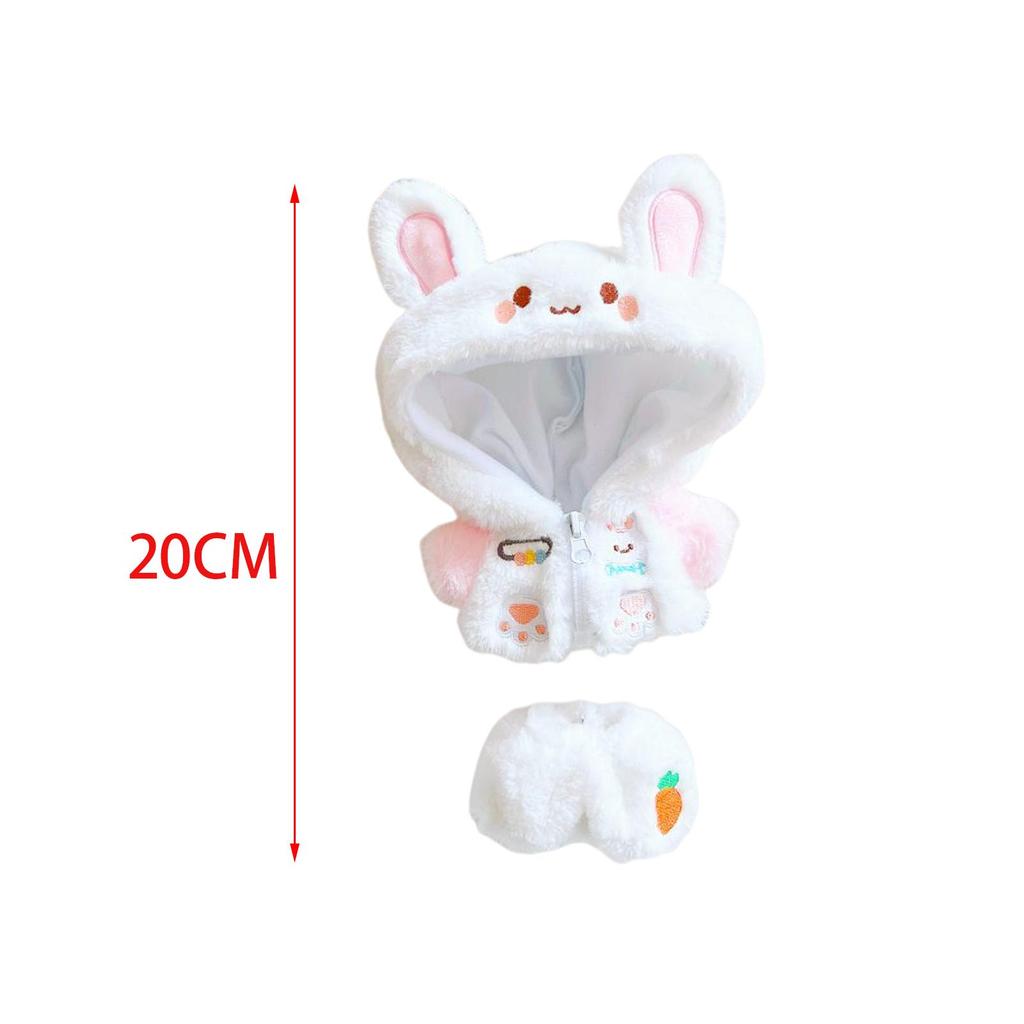 Doll Outfits, Zipper Coat Pants Set, Plush Doll Clothes Doll Dress up for 20 cm Plush Doll