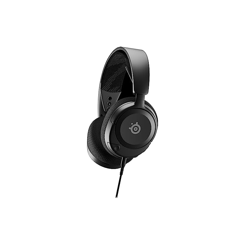 SteelSeries Arctis Nova 1 Gaming Headset, 40mm Wired, Compatible with PC, PS5, PS4, and Switch, Lightweight (236g), AI Noise Cancelling Microphone,