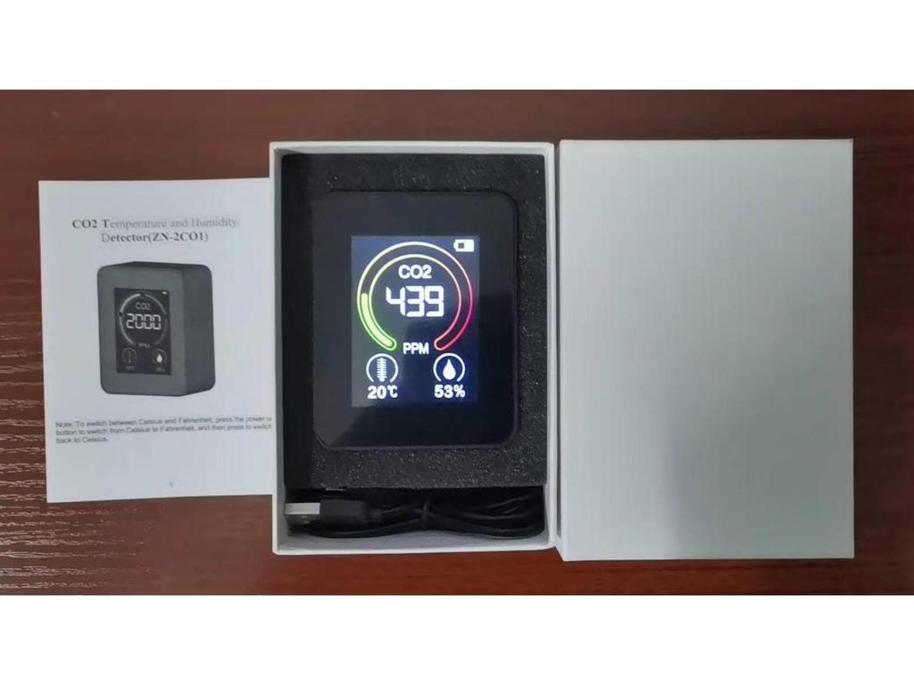NDIR CO2 Detector with Temperature, Humidity, TVOC, and Formaldehyde Monitoring