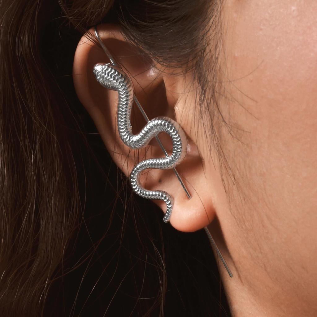 1 Piece Helix Hooks Earrings Ear Wrap Crawler Hook Earrings For Women, Snake Serpent Cartilage Piercing Punk Jewelry
