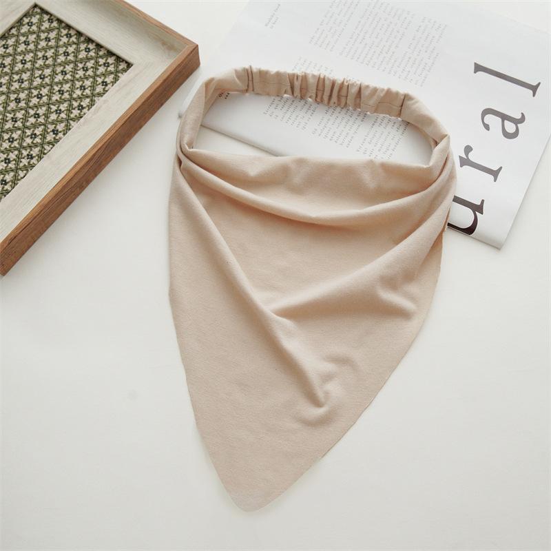 New Fashion Bohemian Solid Color Hair Scrafs Turban Headband Sweet Cotton Headscarf Triangle Bandanas For Women Hair Accessories
