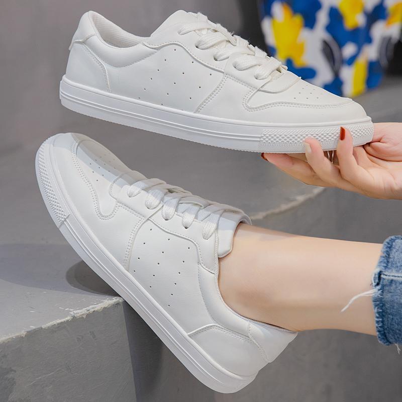 Größe 32–43, weiße Skateboard-Schuhe für Damen, Studentinnen, Sport, Wandern, Reisen, lässige Turnschuhe, Freizeit, flache Schuhe