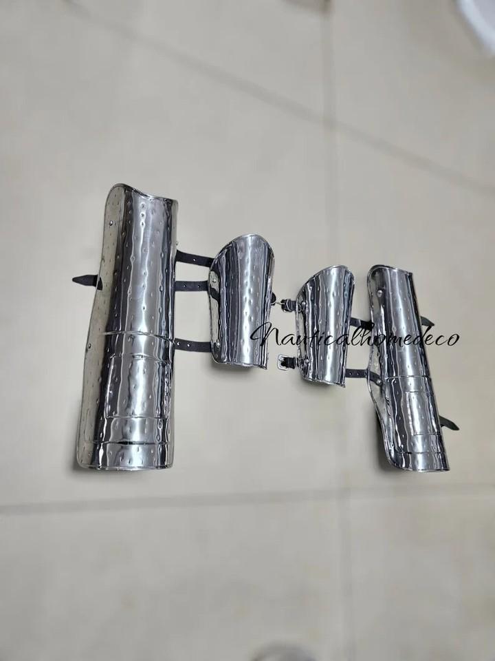 

Leg Greaves & Arm Guard - Gothic Leg, Arm Guard Armor Set for SCA срібний